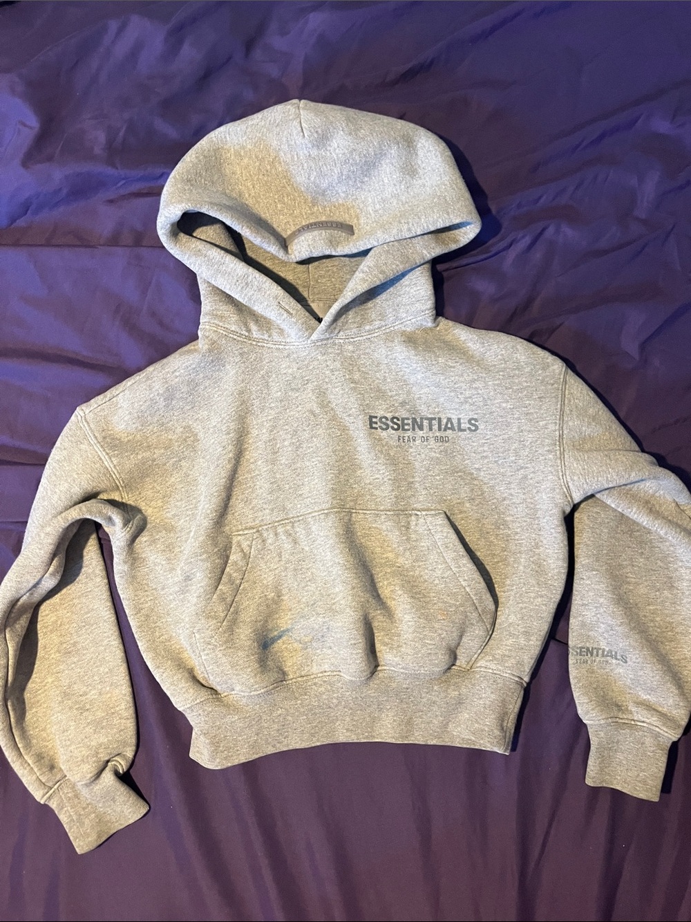 Essentials Heather Gray Kids Pullover Hoodie Sweatshirt